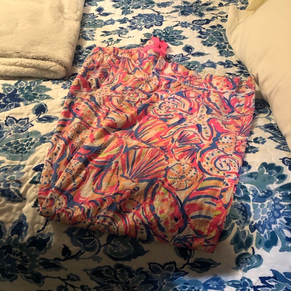 Lilly Pulitzer Other - Lily Pultizer 100 % Cotton Floral Drawstring Lounge Or Sleep Pants EUC